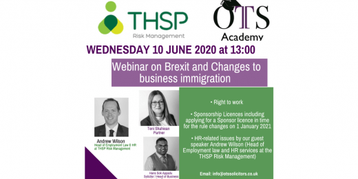 Join our Live Webinar on Brexit and the Changes to Business Immigration